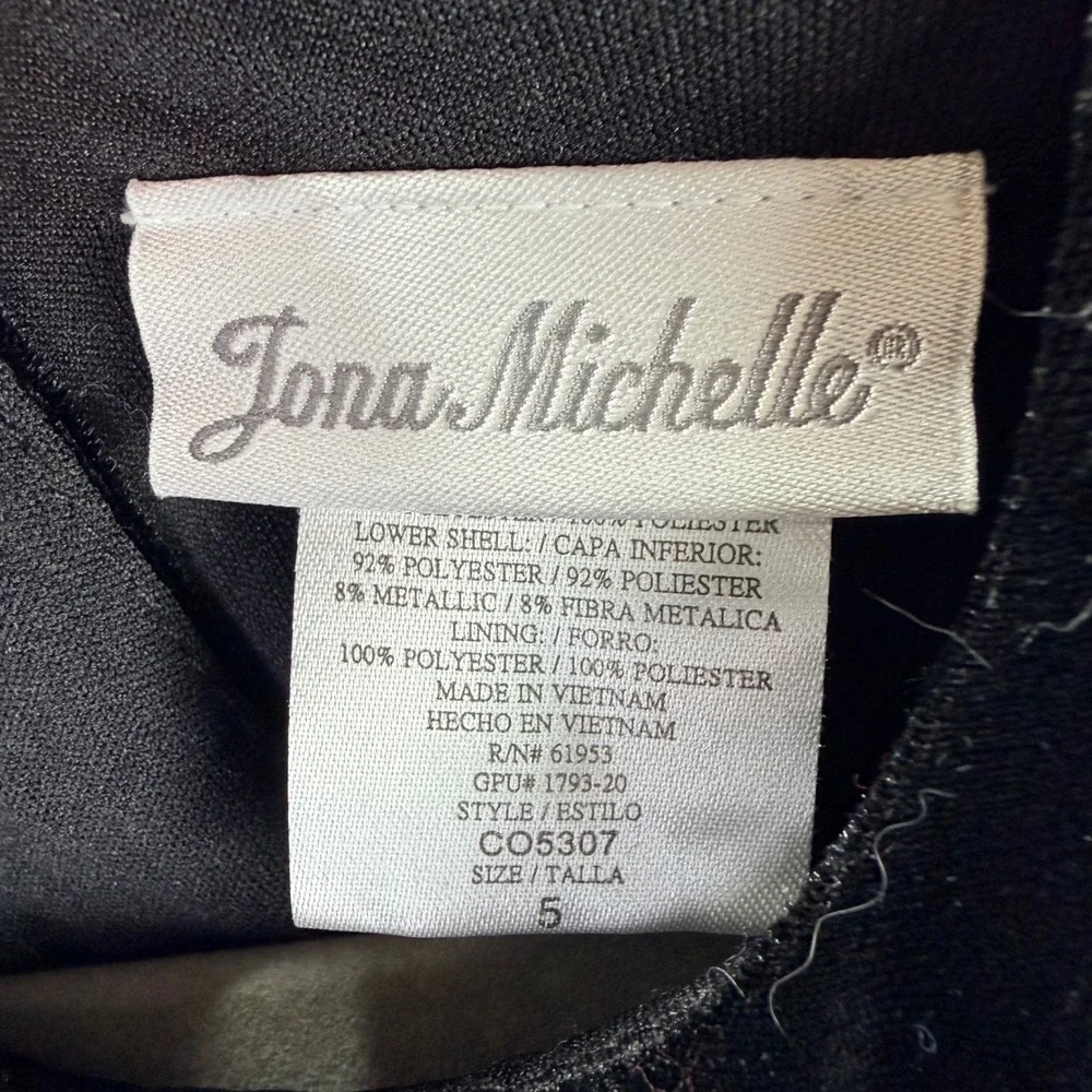 Jona Michelle Girls Size 5 Black Velvet Red Bow Striped‎ Party Dress Holiday
